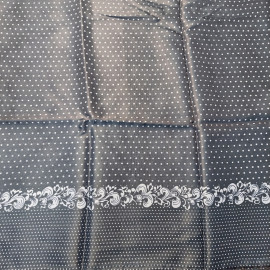 Ткань для платья (синтетика), цвет серый в белый горошек, 105х300см. СССР.